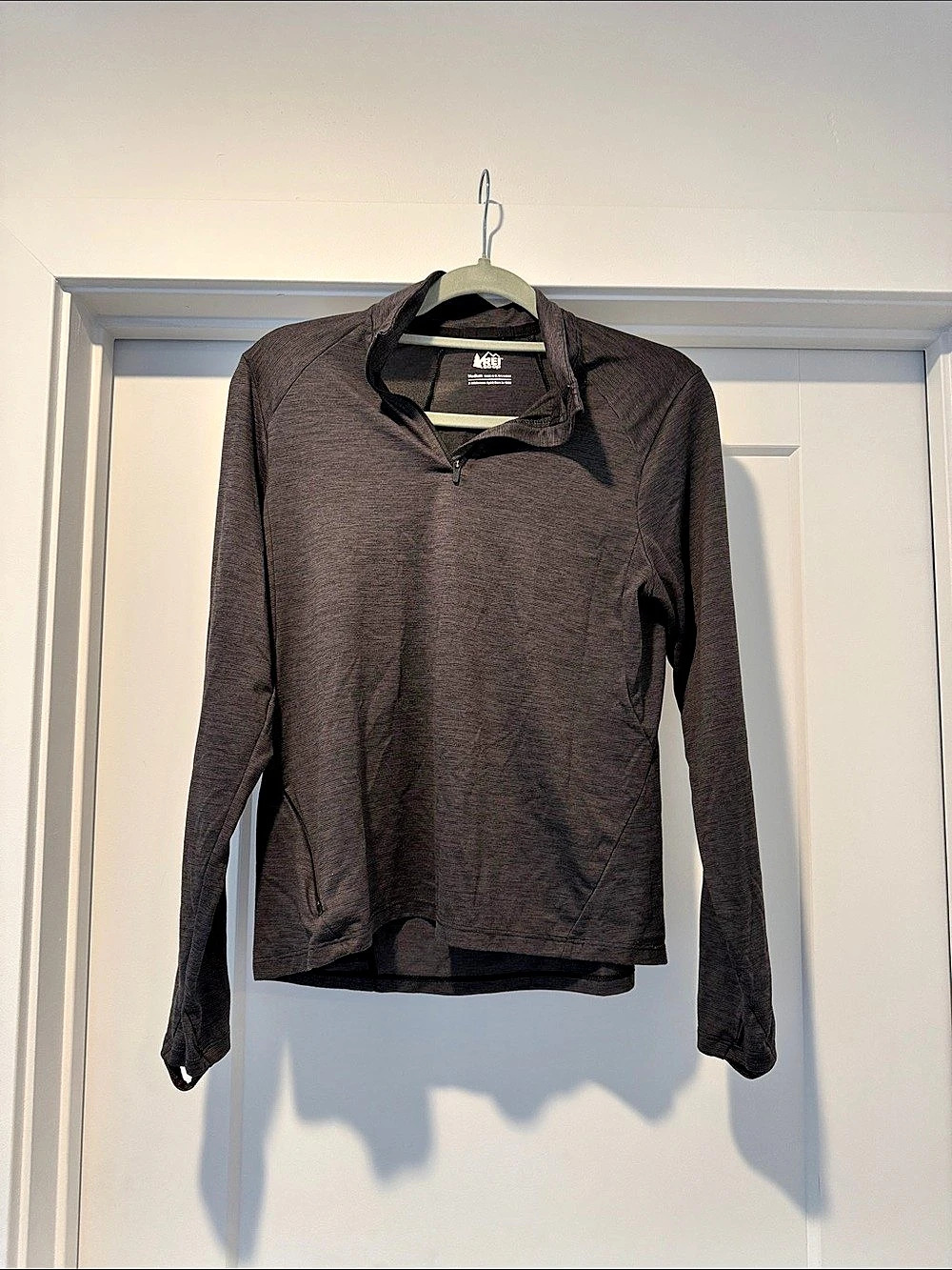 REI Co-op Long Sleeve Quarter-Zip Hoodie in Gray